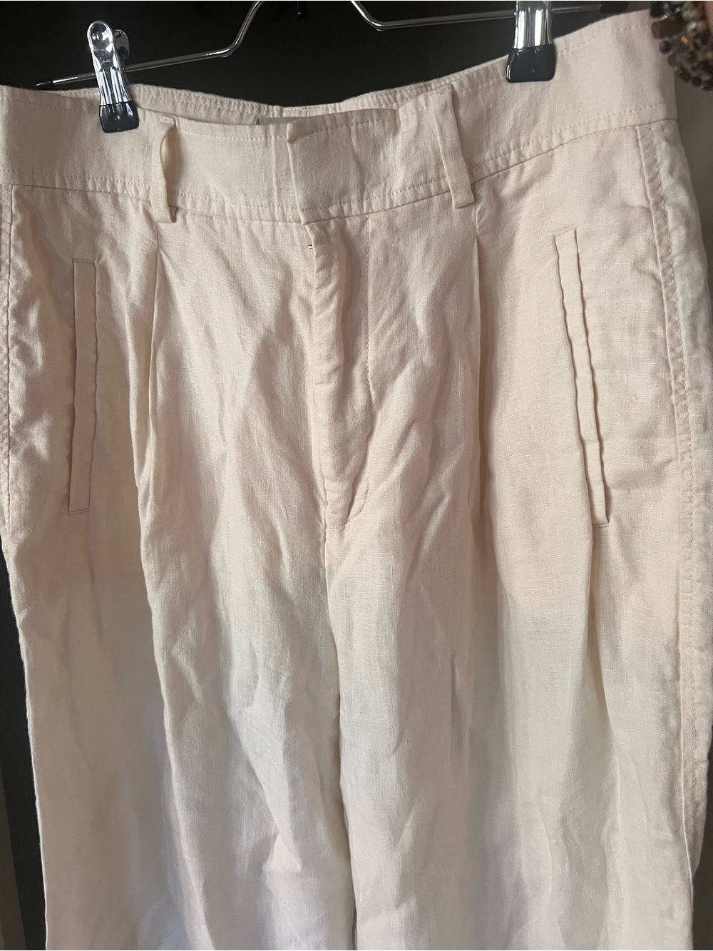 Everlane Wide-Leg Linen Trouser in Light Cream